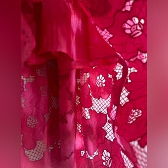 NEW Self-Portrait Cotton Lace Midi Dress Pink SS24 | UK 8  / US 4 - Picture 14 of 14